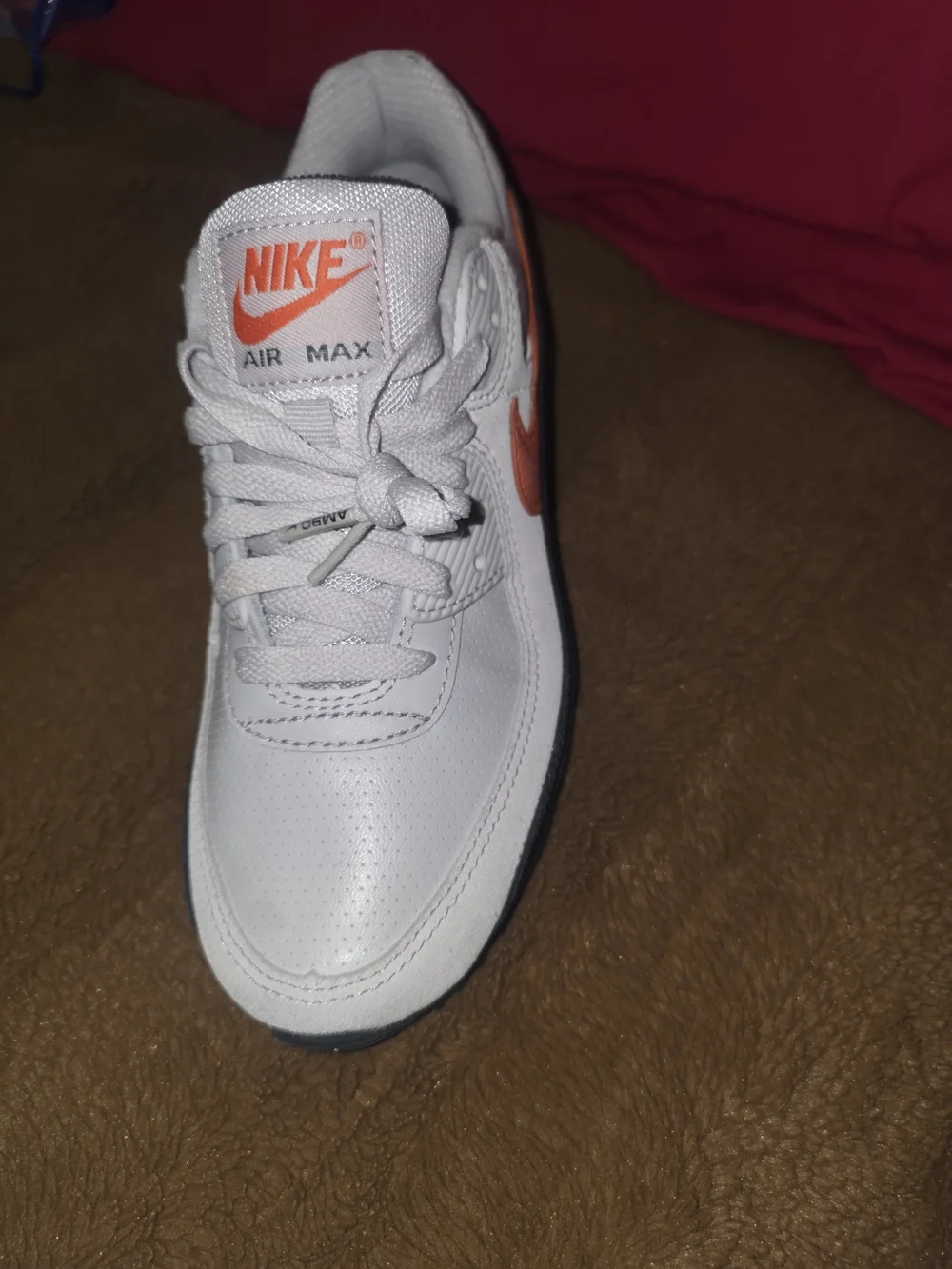Nike Air Max Men’s White & Orange Low-Top Sneakers